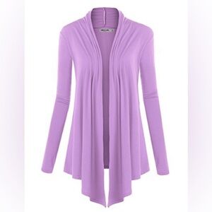 Lock & Love Lighweight Purple Lavender Cardigan Relaxed Fit size L